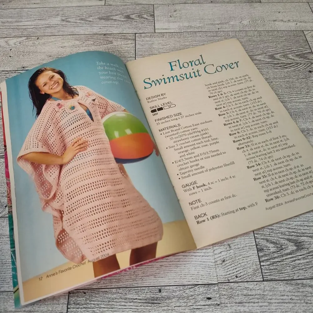 Annies Favorite Crochet 2004 Craft‎ Booklet Patterns Swimsuit Cover Vintage y2k